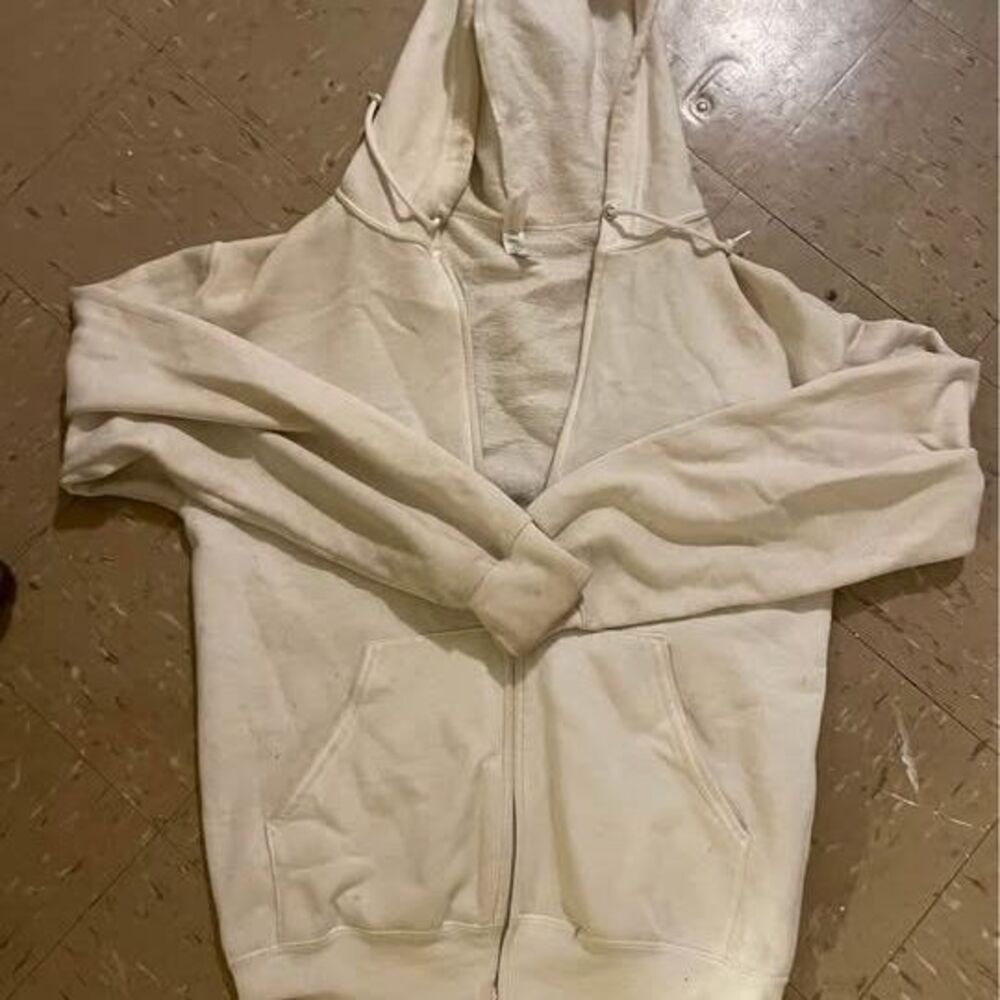 White Zip Up Sweatshirt
